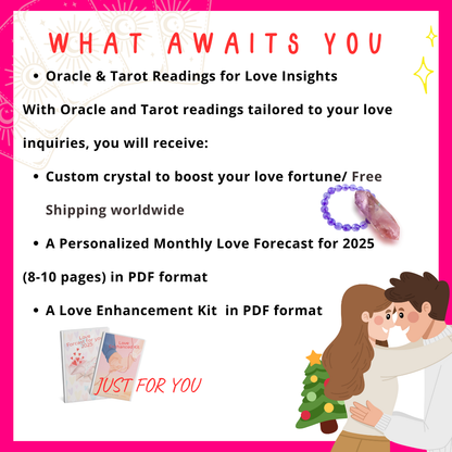 2025 Love Reading with Crystal Set | Personalized Monthly Oracle Tarot | Custom Love Forecast | 30% OFF