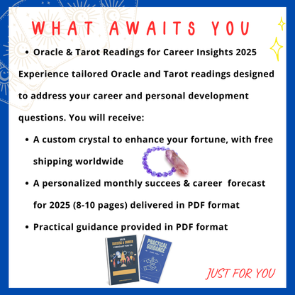 2025 Success Activation Package | Personalized Career Reading & Lucky Crystal | Custom Monthly Oracle Guidance |  30% OFF