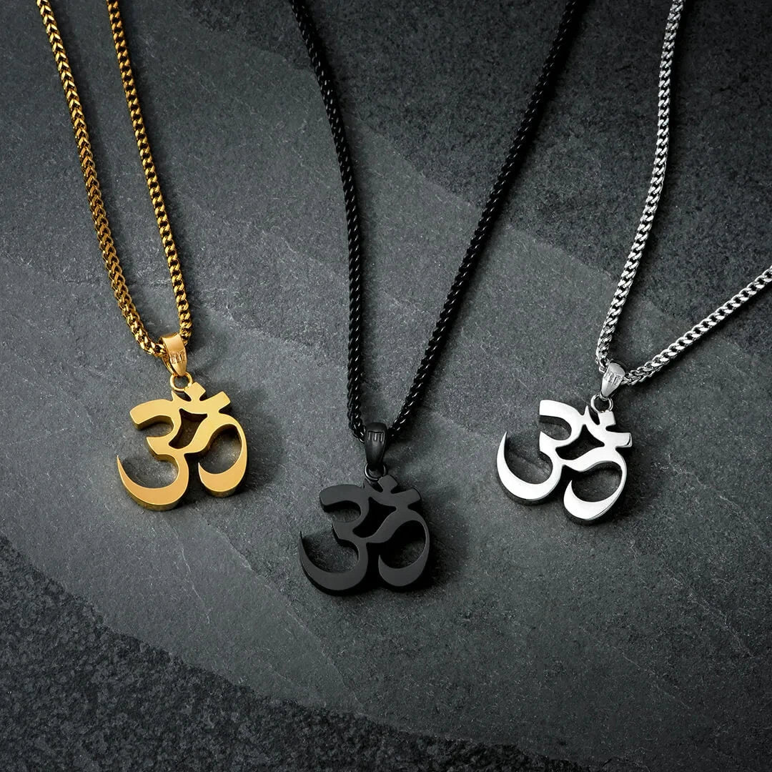 Stainless Steel Aum Men’s Necklace